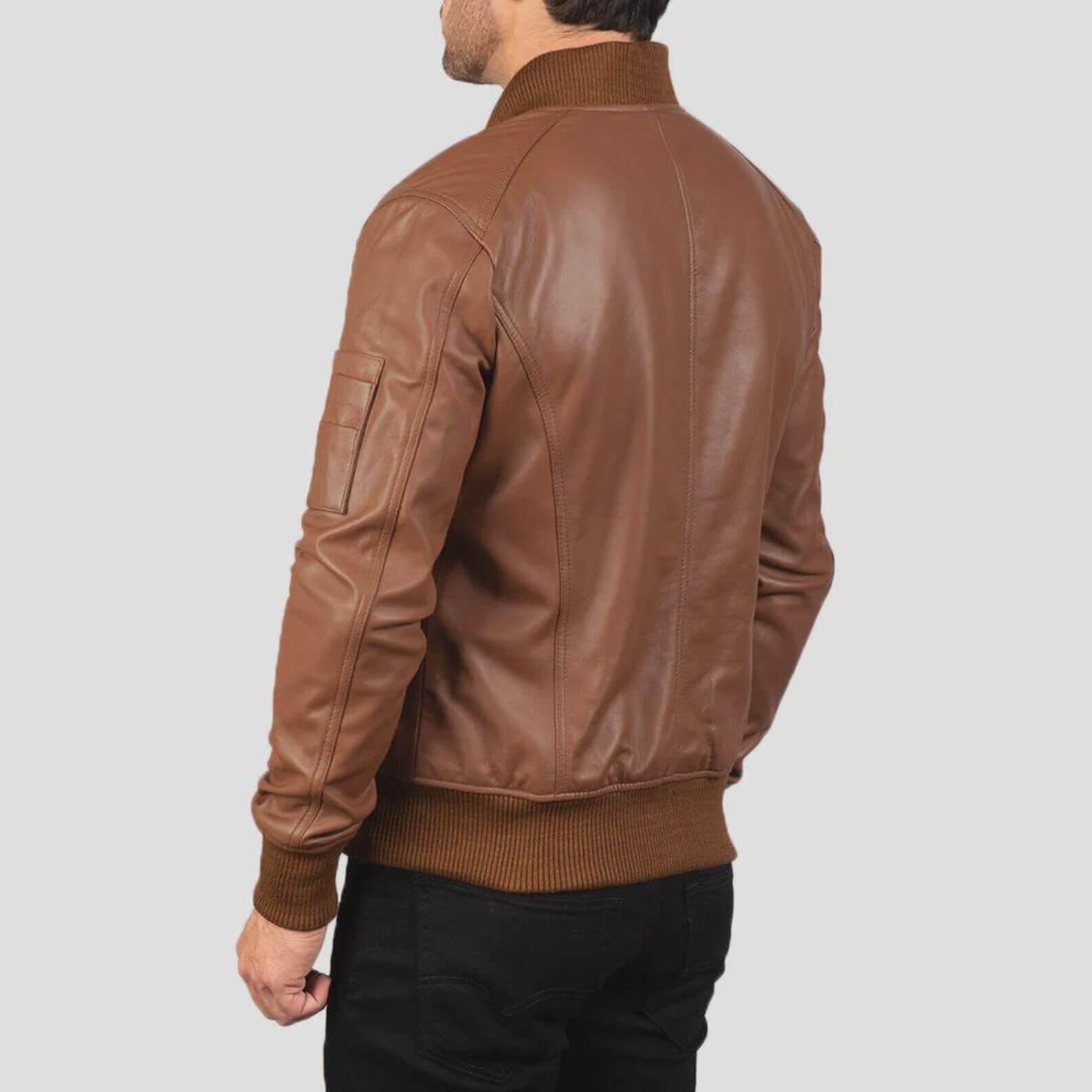 custom sheepskin leather bomber jacket: handmade aviator style