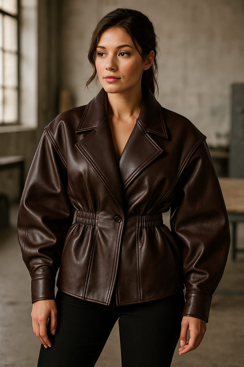 women’s brown leather jacket | handmade genuine leather – lyubov