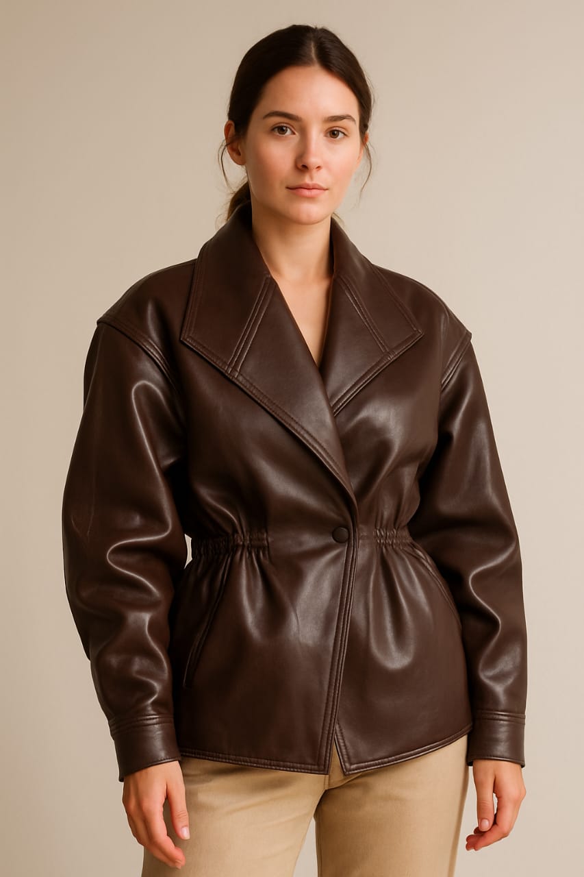 women’s brown leather jacket | handmade genuine leather – lyubov